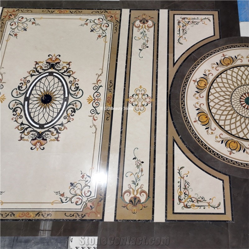 Inlay Flooring Waterjet Carpet Medallion
