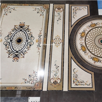 Inlay Flooring Waterjet Carpet Medallion