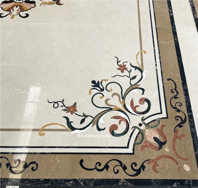 Inlay Flooring Waterjet Carpet Medallion