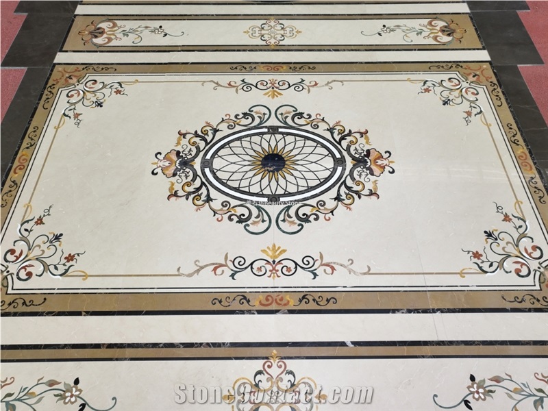 Inlay Flooring Waterjet Carpet Medallion
