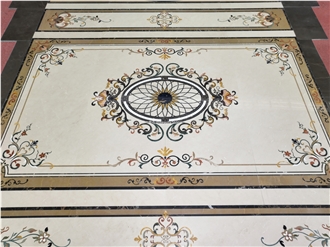 Inlay Flooring Waterjet Carpet Medallion
