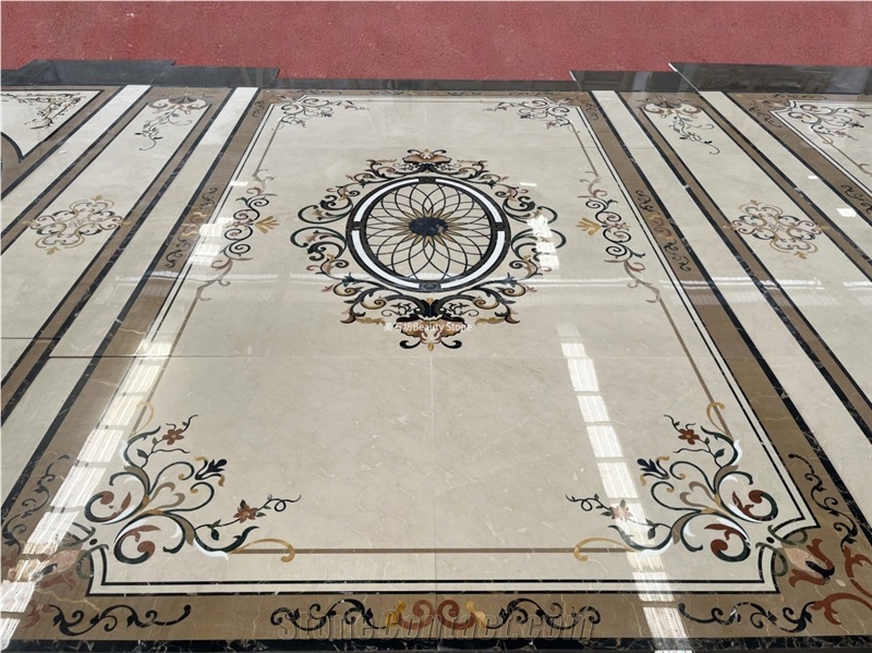 Inlay Flooring Waterjet Carpet Medallion