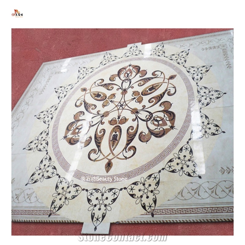 Living Room Inlay Polished Waterjet Pattern Medallions