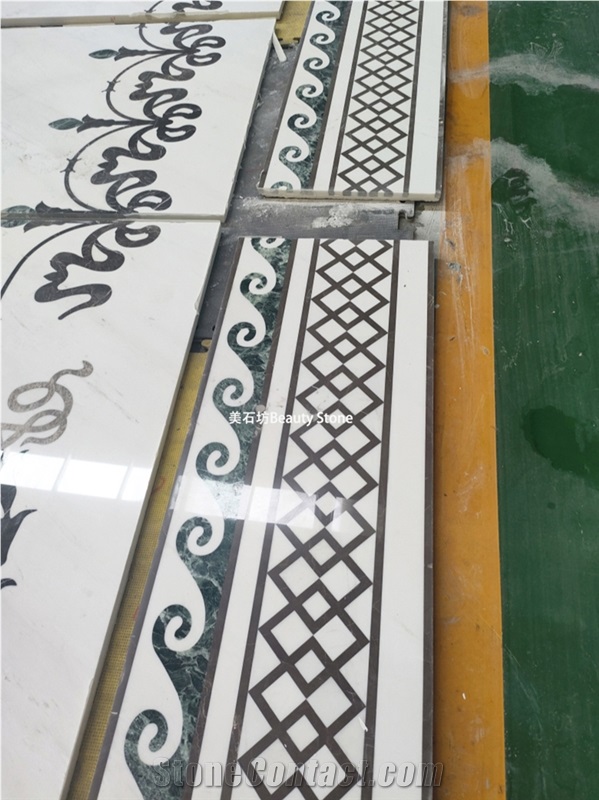 Living Room Inlay Polished Waterjet Pattern Medallions
