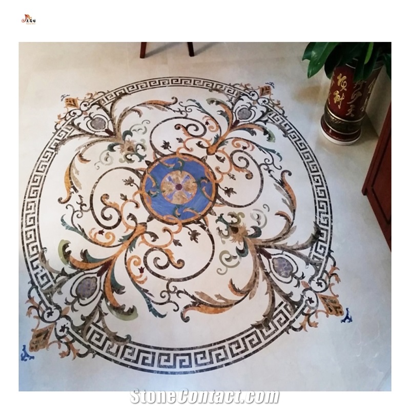 Luxury House Flooring Inlay Waterjet Medallions Pattern