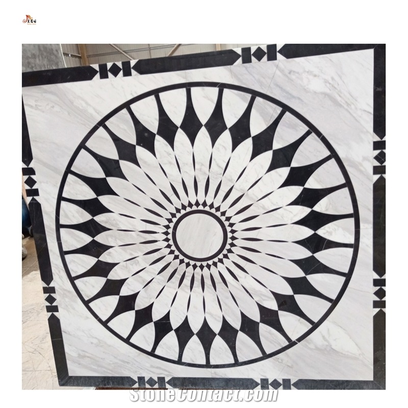 Luxury House Flooring Inlay Waterjet Medallions Pattern