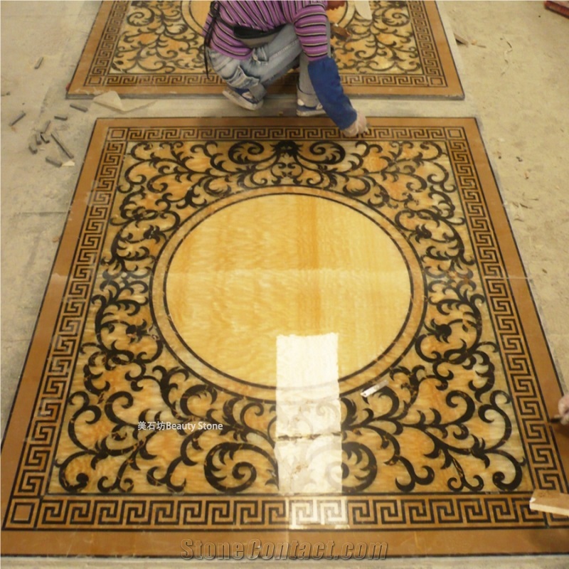 Marble Onyx Flooring Water Jet  Carpet Medallions