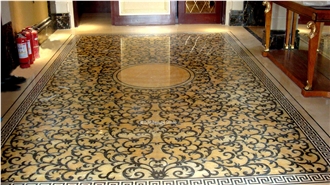 Marble Onyx Flooring Water Jet  Carpet Medallions
