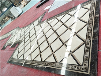 Marble Onyx Flooring Water Jet  Carpet Medallions