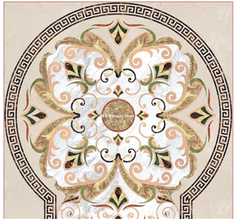 Marble Waterjet Hotel Inlay Medallion Construction Site