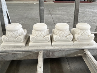 Natural Marble Carved Indoor Fireplace For Religion Church