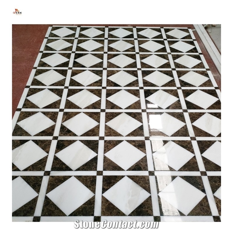 Natural Marble Medallions Waterjet Pattern 3D Design Tile