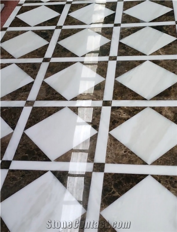 Natural Marble Medallions Waterjet Pattern 3D Design Tile