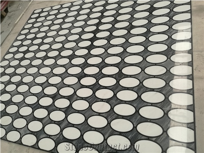 Natural Marble Medallions Waterjet Pattern 3D Design Tile