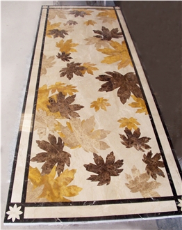 Peacock Wall Decoration Waterjet Cut Pattern Inlay Medallion
