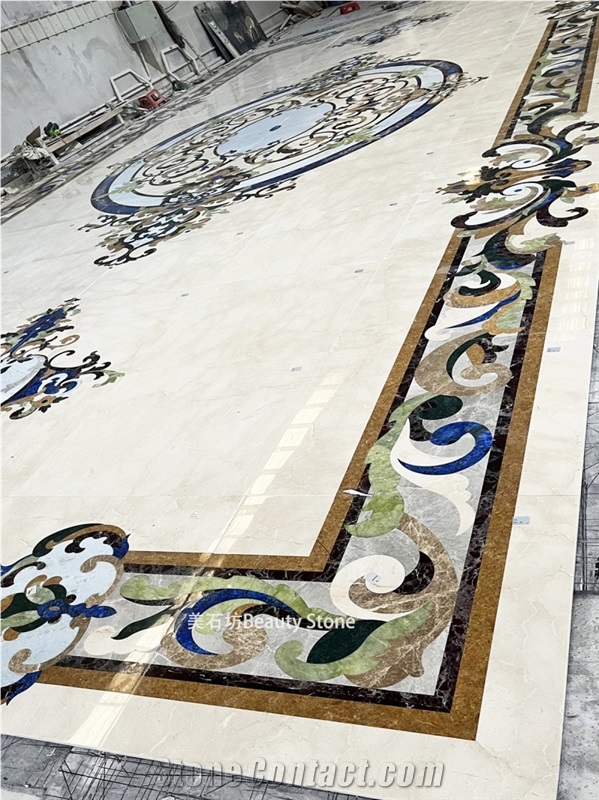 Popular Water Jet Design Inlay Medallion For Villa