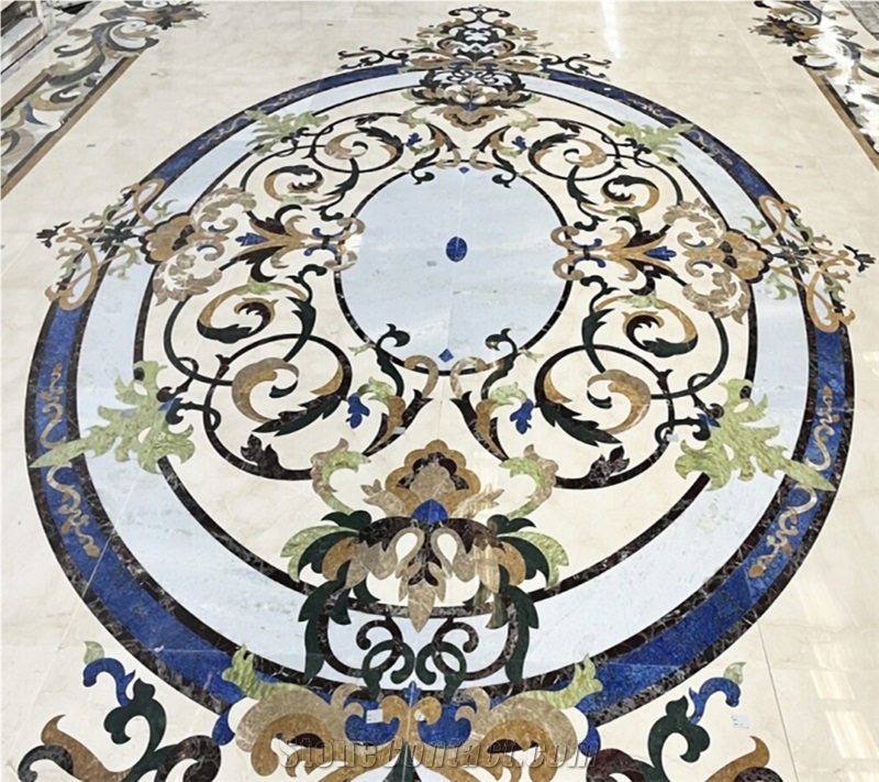 Popular Waterjet Marble Design Flooring  Inlay Medallion