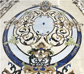 Popular Waterjet Marble Design Flooring  Inlay Medallion