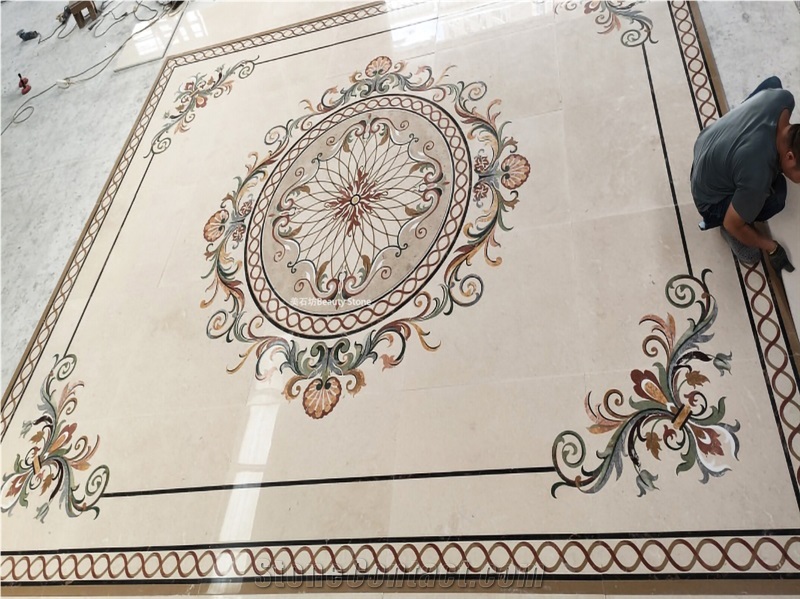 Private Villa House Waterjet Floor Medallions Pattern