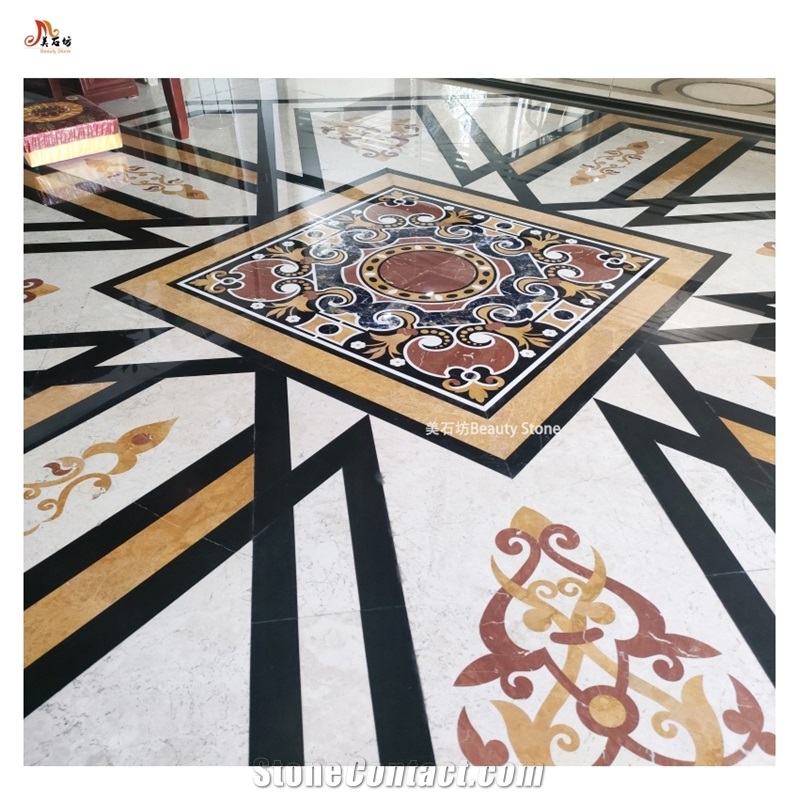 Reception Room Waterjet Medallions Carpet Pattern