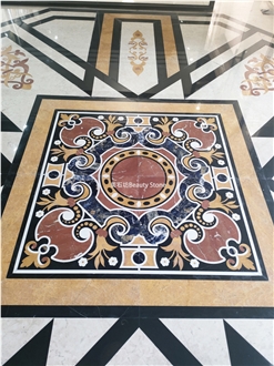 Reception Room Waterjet Medallions Carpet Pattern