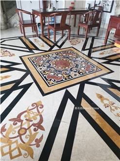 Reception Room Waterjet Medallions Carpet Pattern