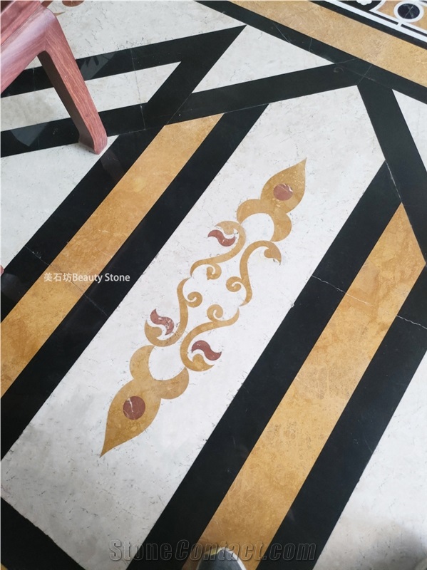Reception Room Waterjet Medallions Carpet Pattern