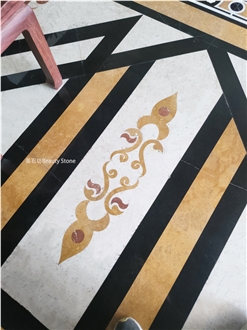 Reception Room Waterjet Medallions Carpet Pattern