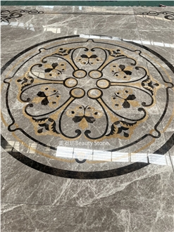 Round Flower Design  Waterjet Medallions