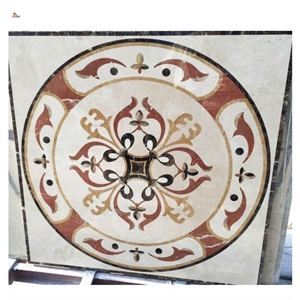 Simple Small Water Jet Inlay Marble Medallion Decoration