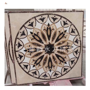 Simple Small Water Jet Inlay Marble Medallion Decoration