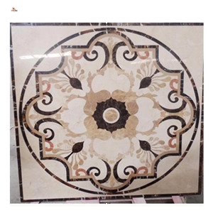 Simple Small Water Jet Inlay Marble Medallion Decoration