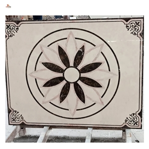 Simple Small Water Jet Inlay Marble Medallion Decoration