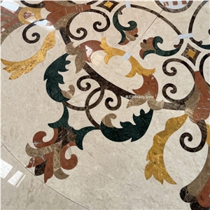 Small Inner Water Jet Flooring  Inlay Medallion Tile