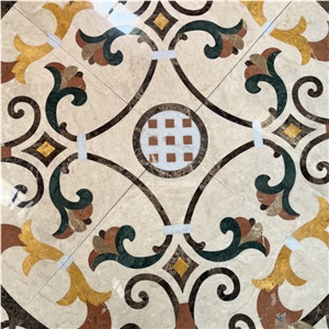 Small Inner Water Jet Flooring  Inlay Medallion Tile