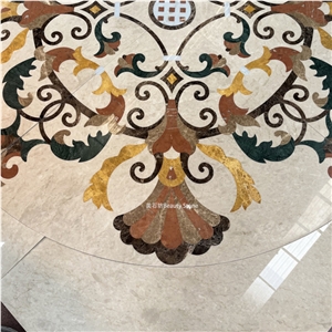 Small Inner Water Jet Flooring  Inlay Medallion Tile