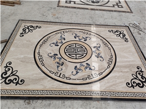 Small Marble Waterjet Medallions Round Pattern