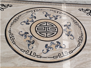 Small Marble Waterjet Medallions Round Pattern