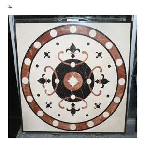 Small Round Compass Waterjet Medallions Logo Pattern