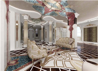Special Waterjet Flooring Design Luxury Villa Medallions