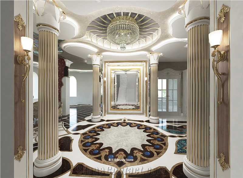 Special Waterjet Flooring Design Luxury Villa Medallions