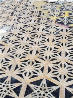Star Design Flooring Waterjet Pattern Medallion For Villa