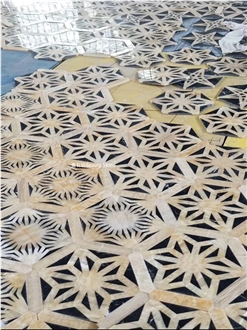 Star Design Flooring Waterjet Pattern Medallion For Villa