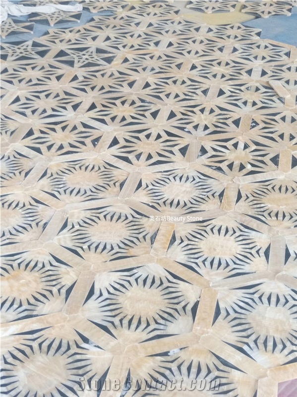 Star Design Flooring Waterjet Pattern Medallion For Villa