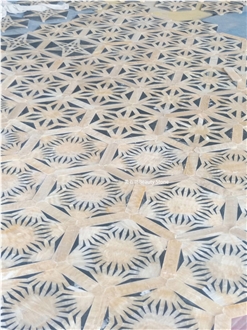 Star Design Flooring Waterjet Pattern Medallion For Villa