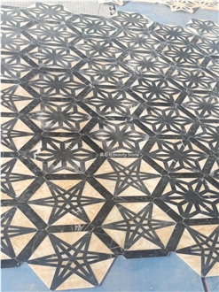 Star Design Flooring Waterjet Pattern Medallion For Villa