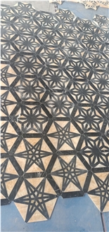 Star Design Flooring Waterjet Pattern Medallion For Villa