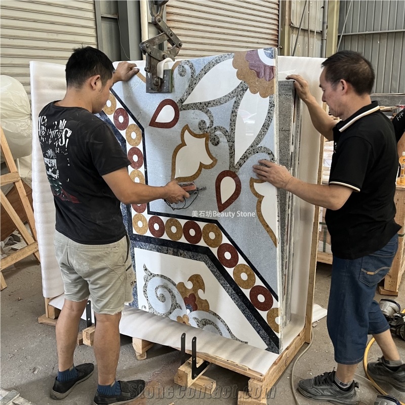 Very Luxury Complex Wall  Waterjet Pattern Medallions