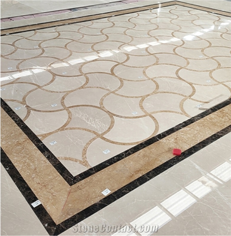 Villa Flooring Waterjet Marble Pattern Medallion Design