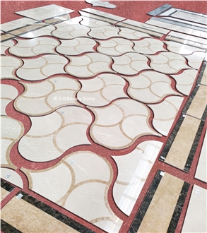 Villa Flooring Waterjet Marble Pattern Medallion Design